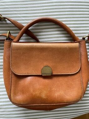 Madewell Tan Leather Top-Handle Crossbody Bag